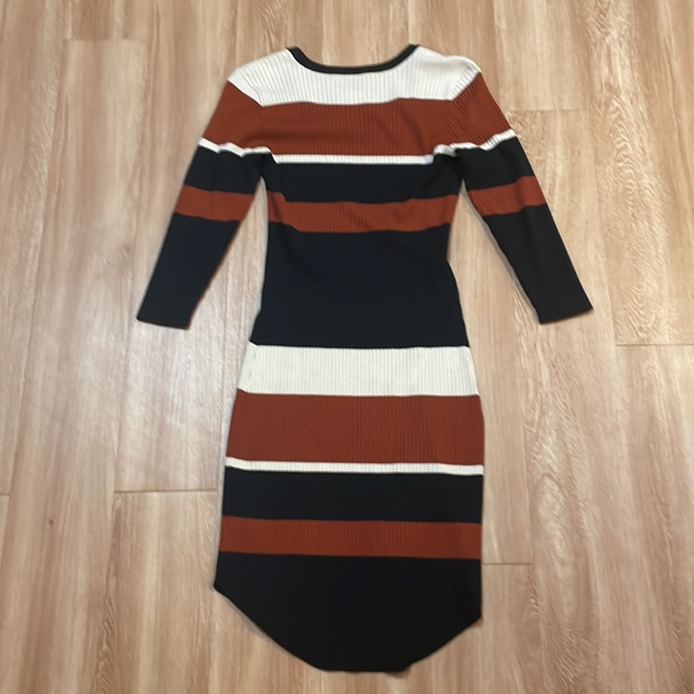 Striped Rib Knit Dress - Picture 3 of 5